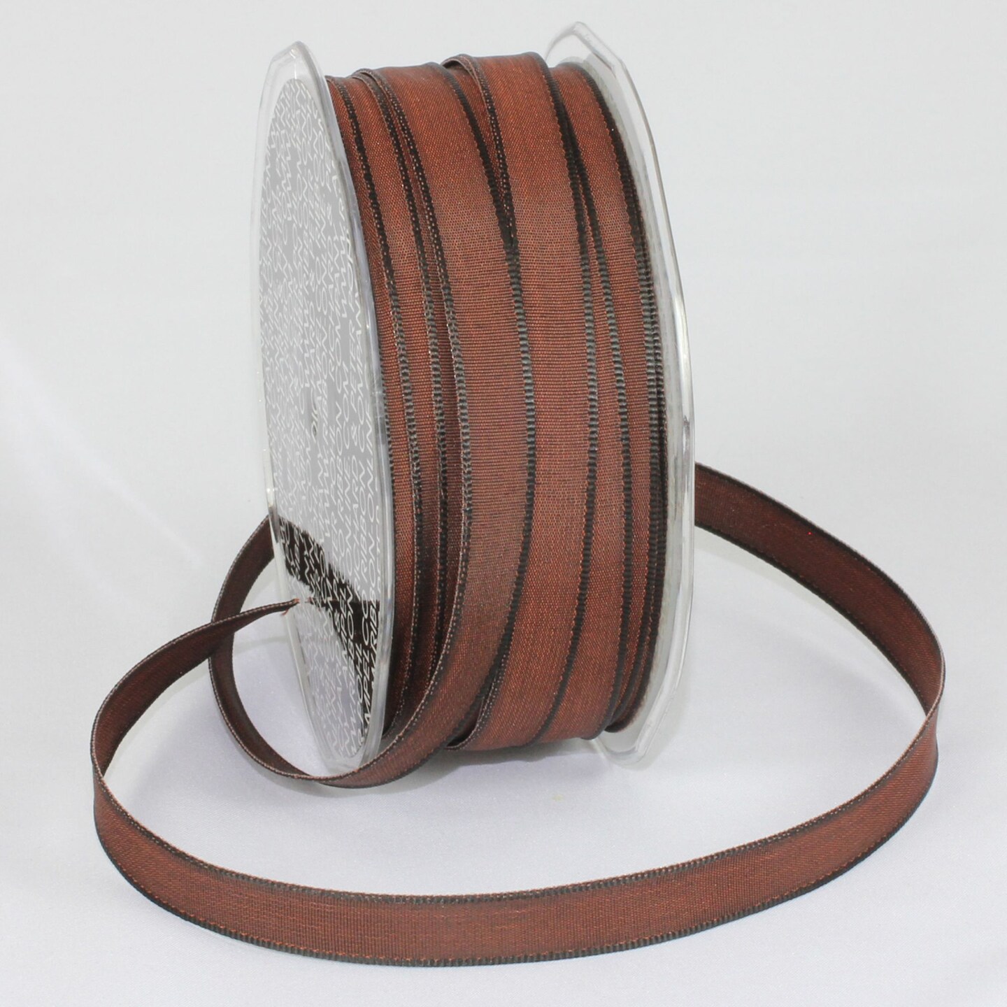 Brown and Beige Wired Craft Ribbon 0.25 x 54 yards