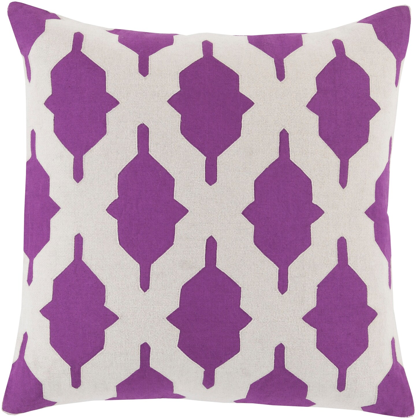 Tiwari Home 20" Purple and White Contemporary Throw Pillow - Down Filler