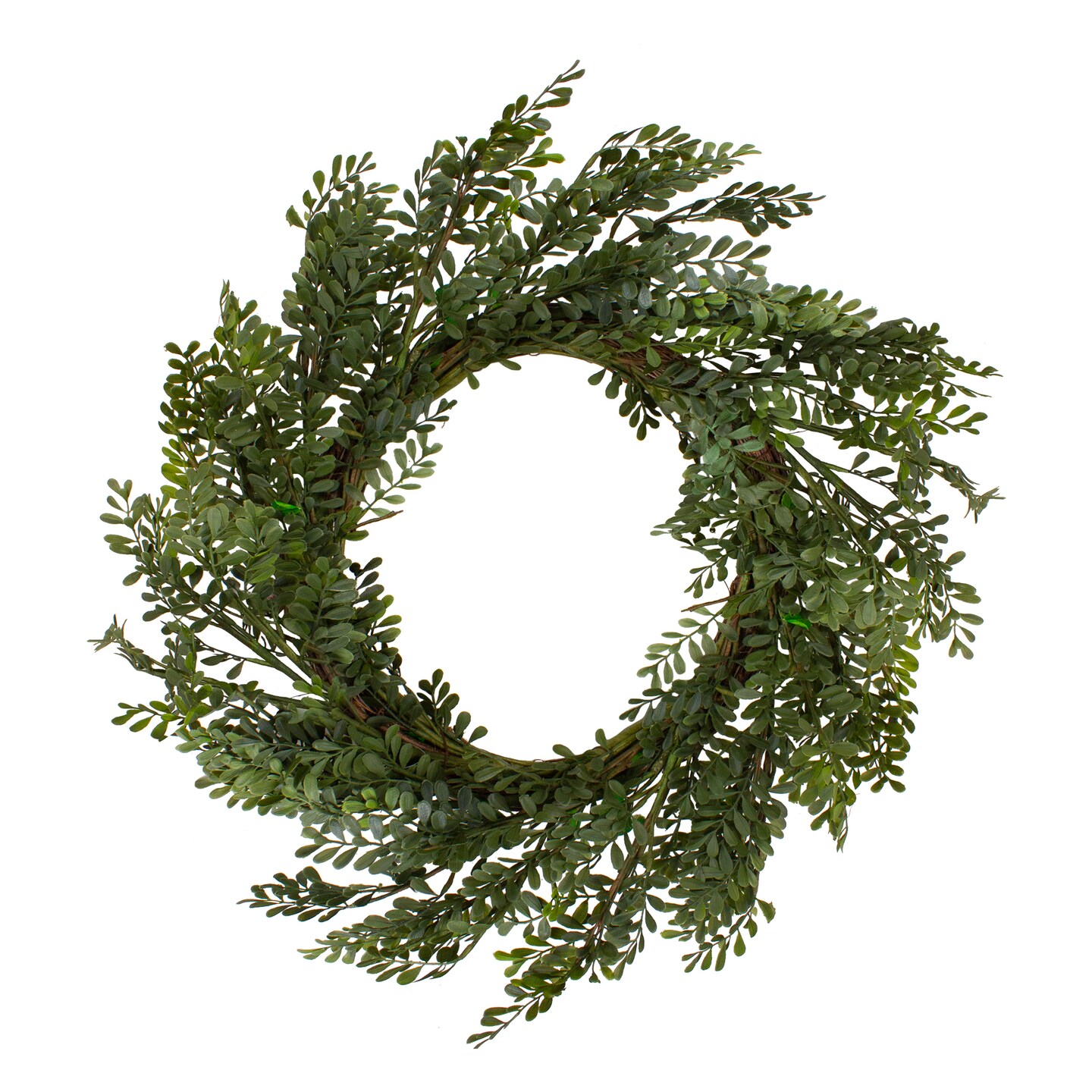 Northlight 32&#x22; Mixed Greens Lush Boxwood Artificial Wreath - Unlit