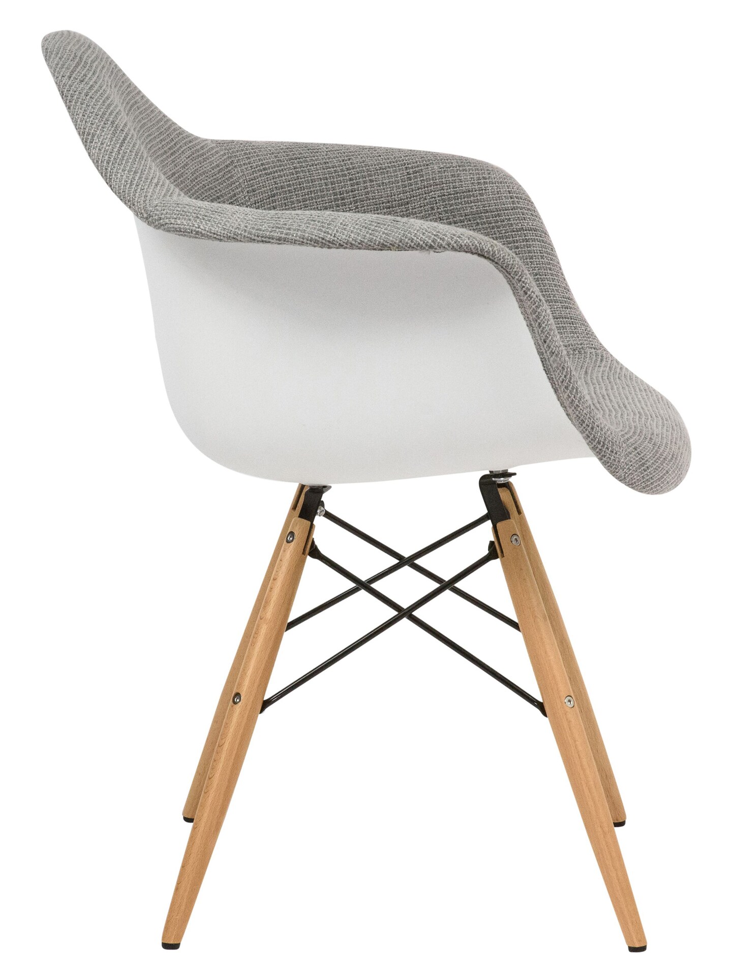 LeisureMod Willow Modern Fabric Eiffel Accent Side Chair - Grey