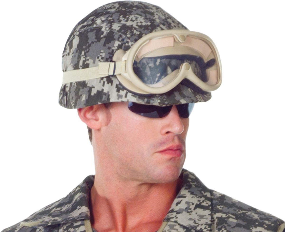 The Costume Center Gray and Black Army Men Adult Halloween Helmet Costume Accessory - One Size