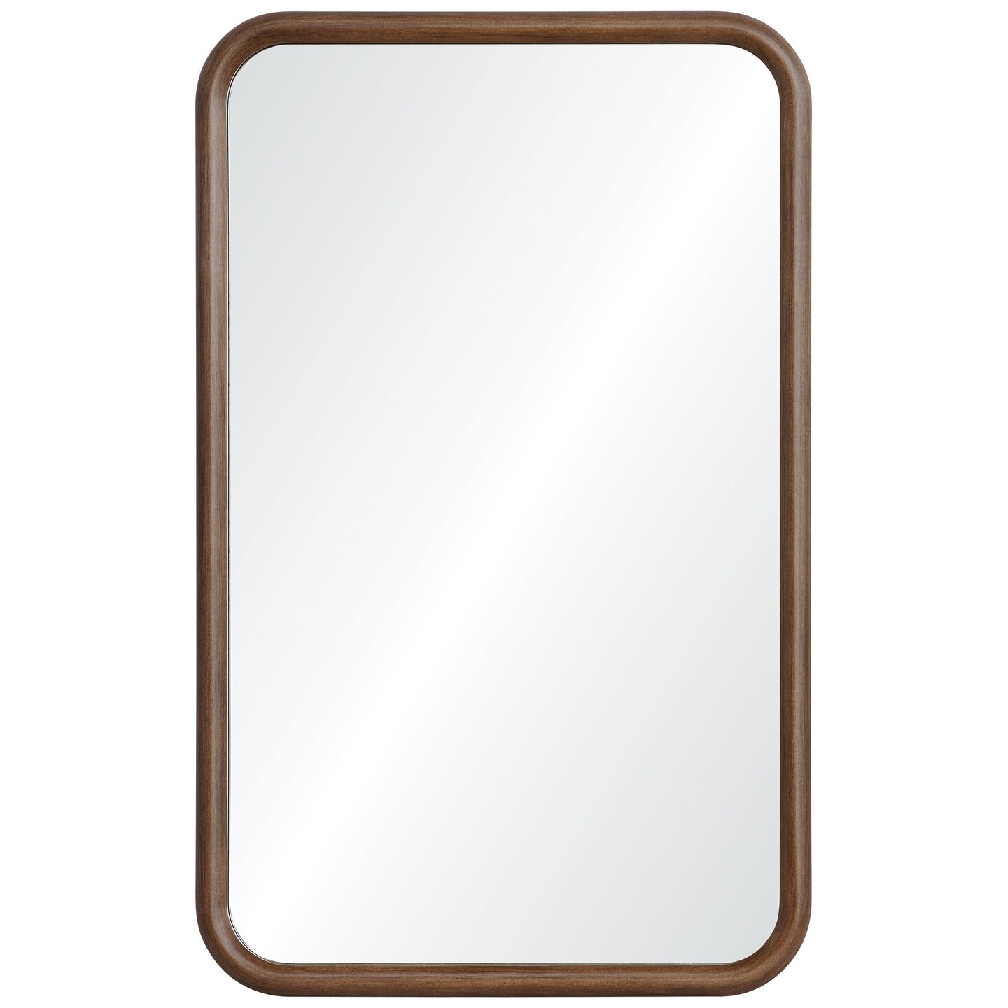Signature Home Collection 32&#x22; Brown Finish Eclectic Design Framed Rectangular Wall Mirror