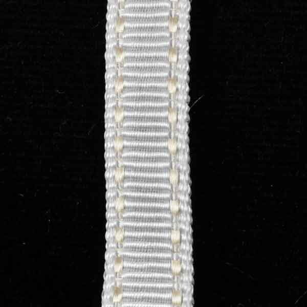 The Ribbon People White Grosgrain Stitch Edge Wired Craft Ribbon 0.25" x 44 Yards