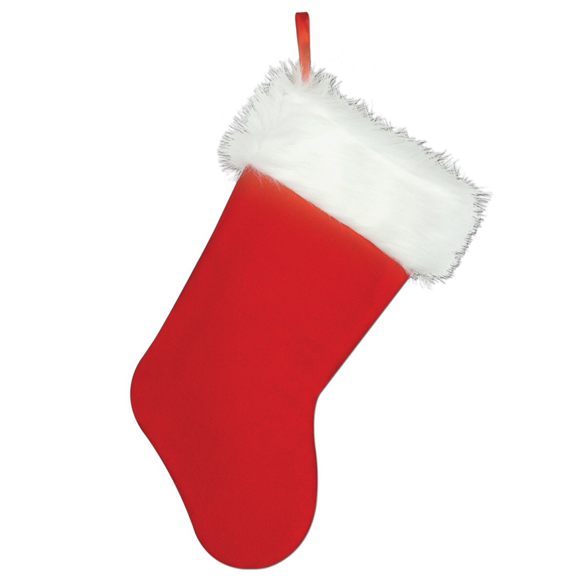 Beistle Club Pack of 12 Traditional Style Plush Red and White Christmas Stockings 15&#x22;