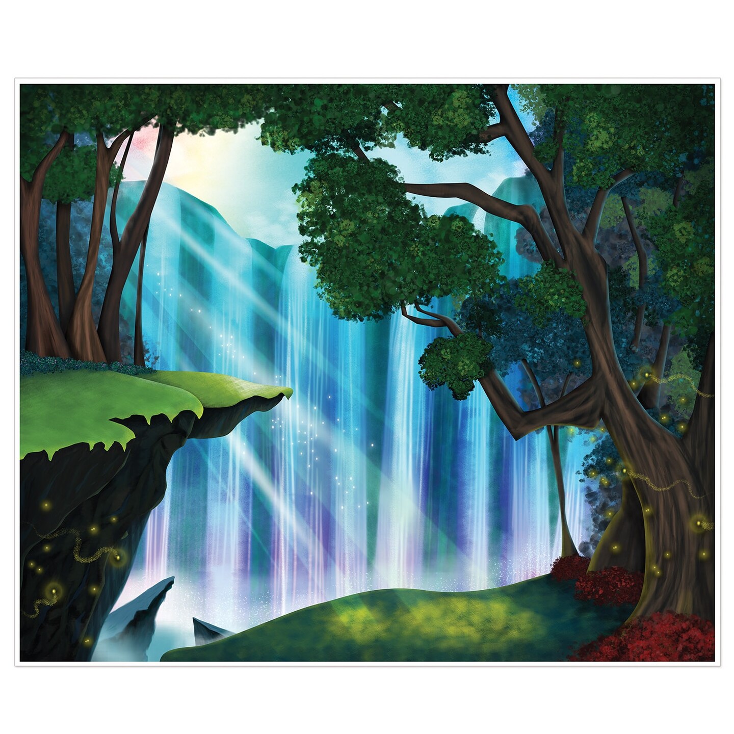 Party Central Pack of 6 Blue and Green Shimmering Fantasy Waterfall Wall Decors 72&#x22;