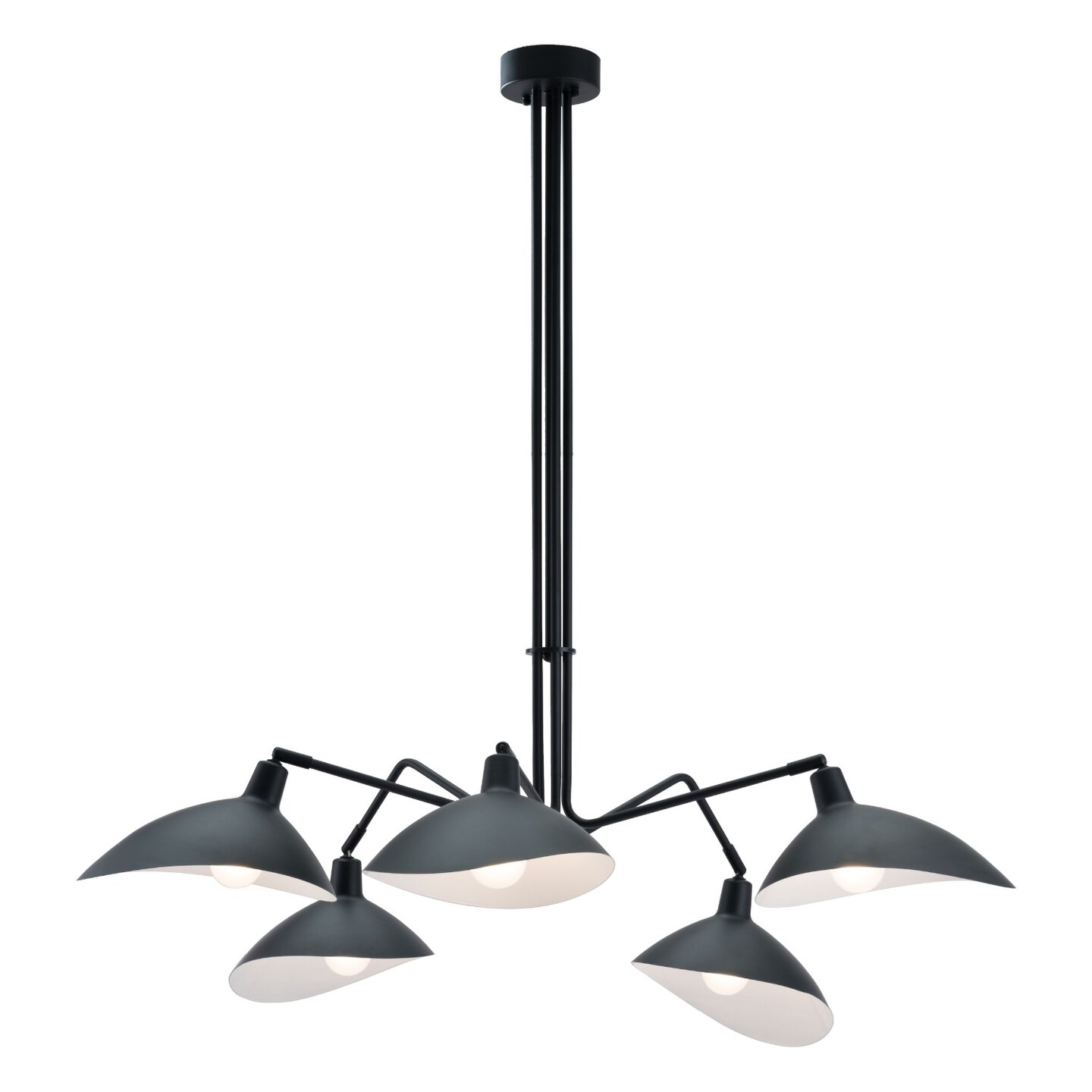 Modern Home 47.25&#x22; Black and White 5-Light Bell Ceiling Light Fixture