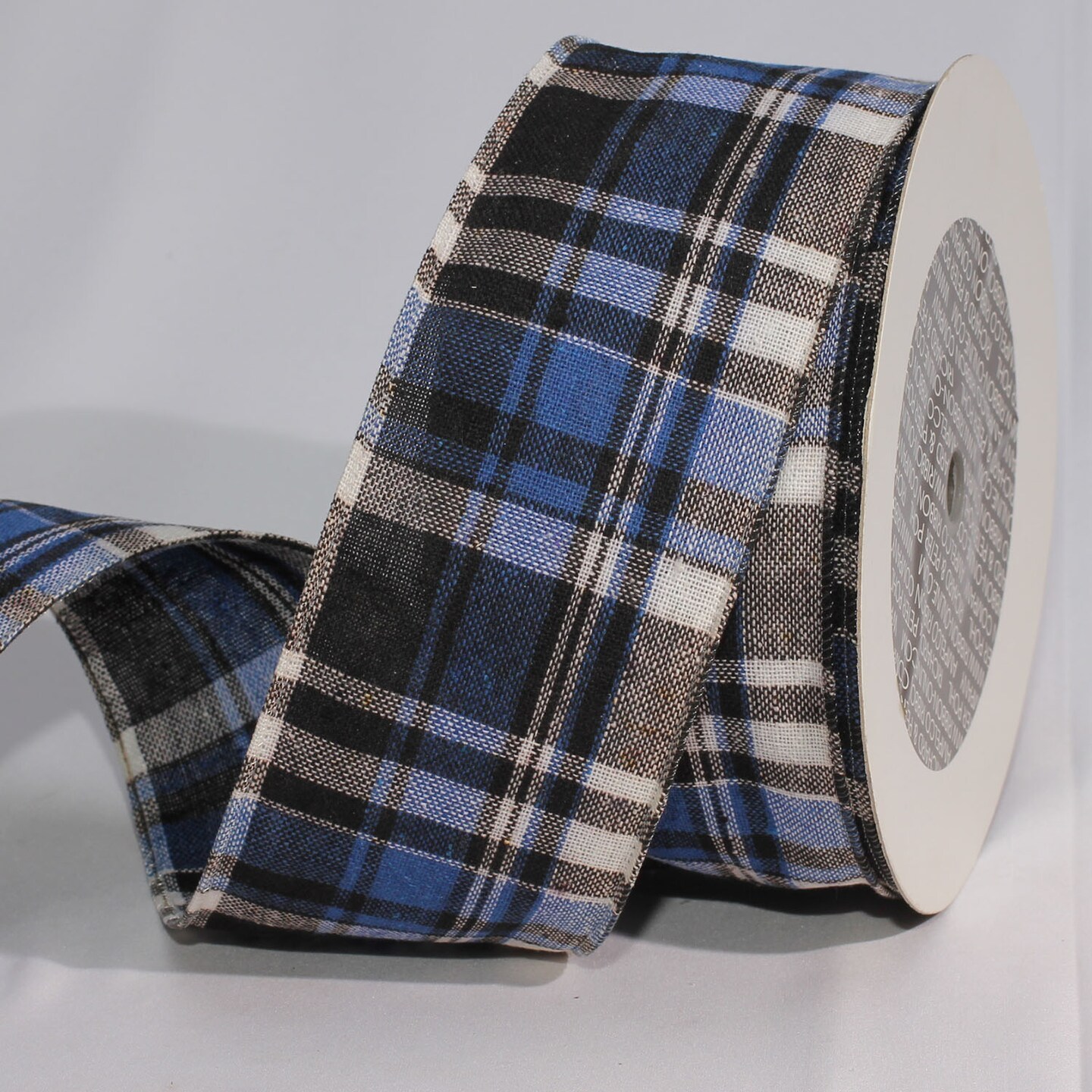 The Ribbon People Blue and Black Kilt Wired Craft Ribbon 2.5&#x22; x 40 Yards