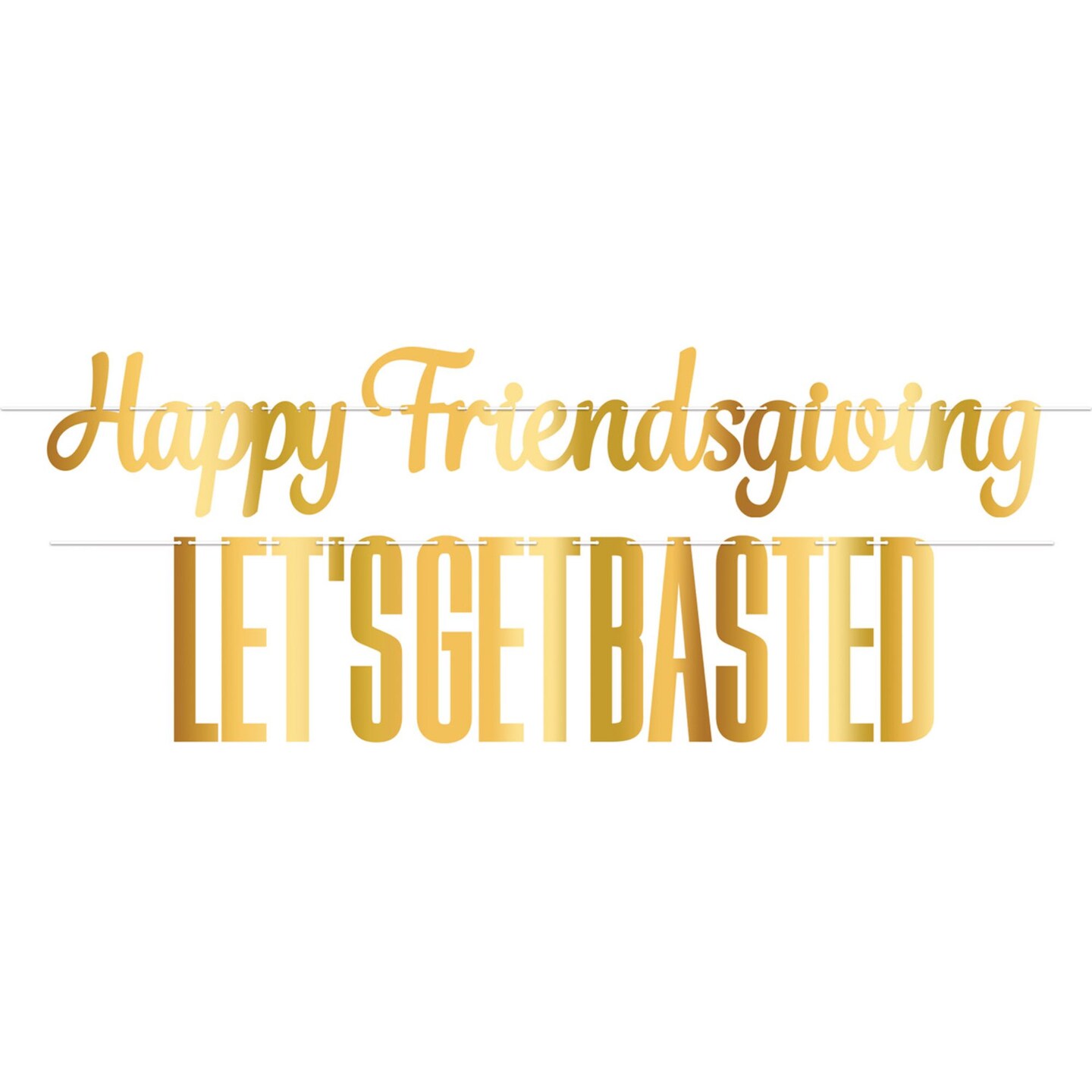 Beistle 17.25&#x22; Gold Friendsgiving Streamer Set Banner