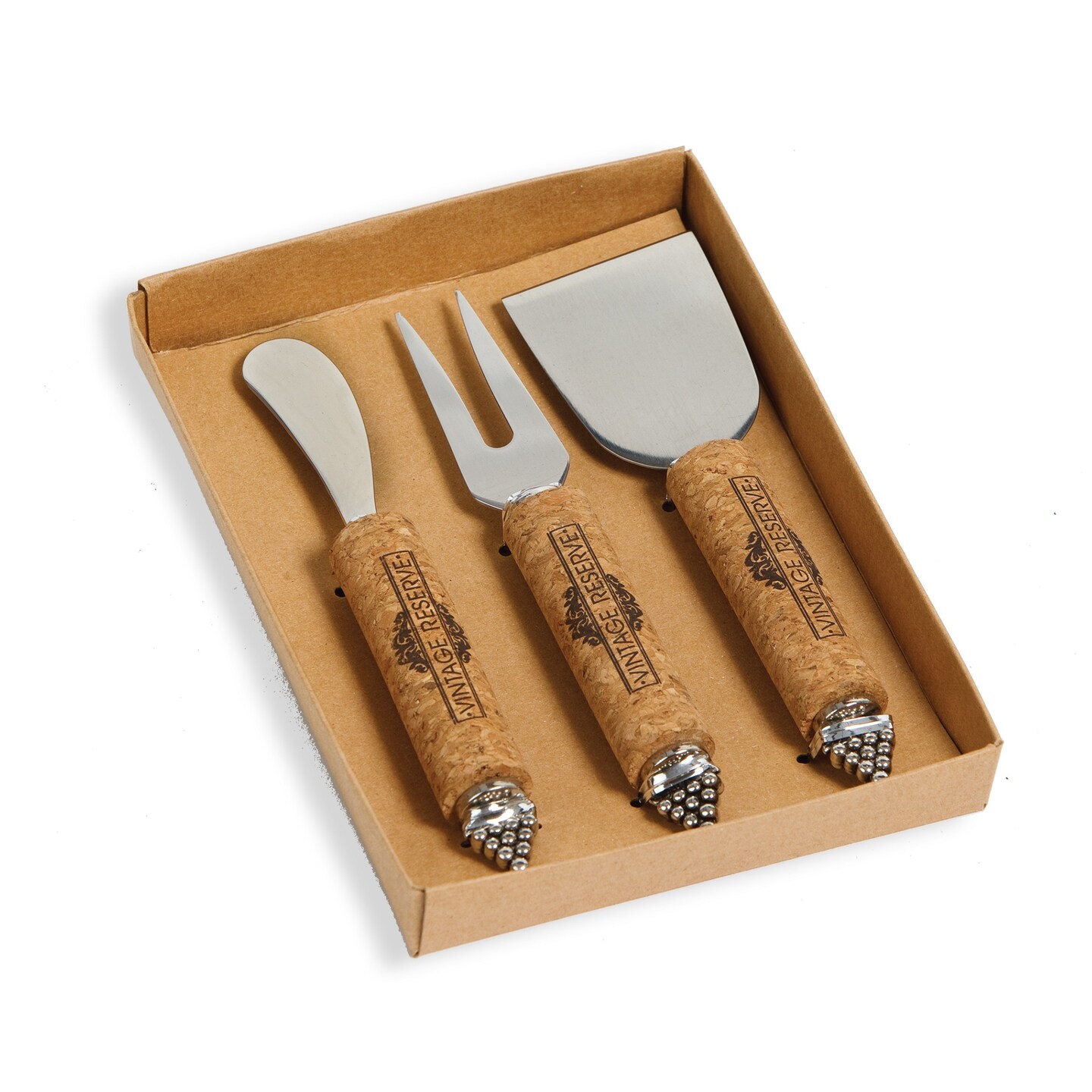 Picnic Plus 6&#x22; Brown Wooden Vintage Cheese Knife Set