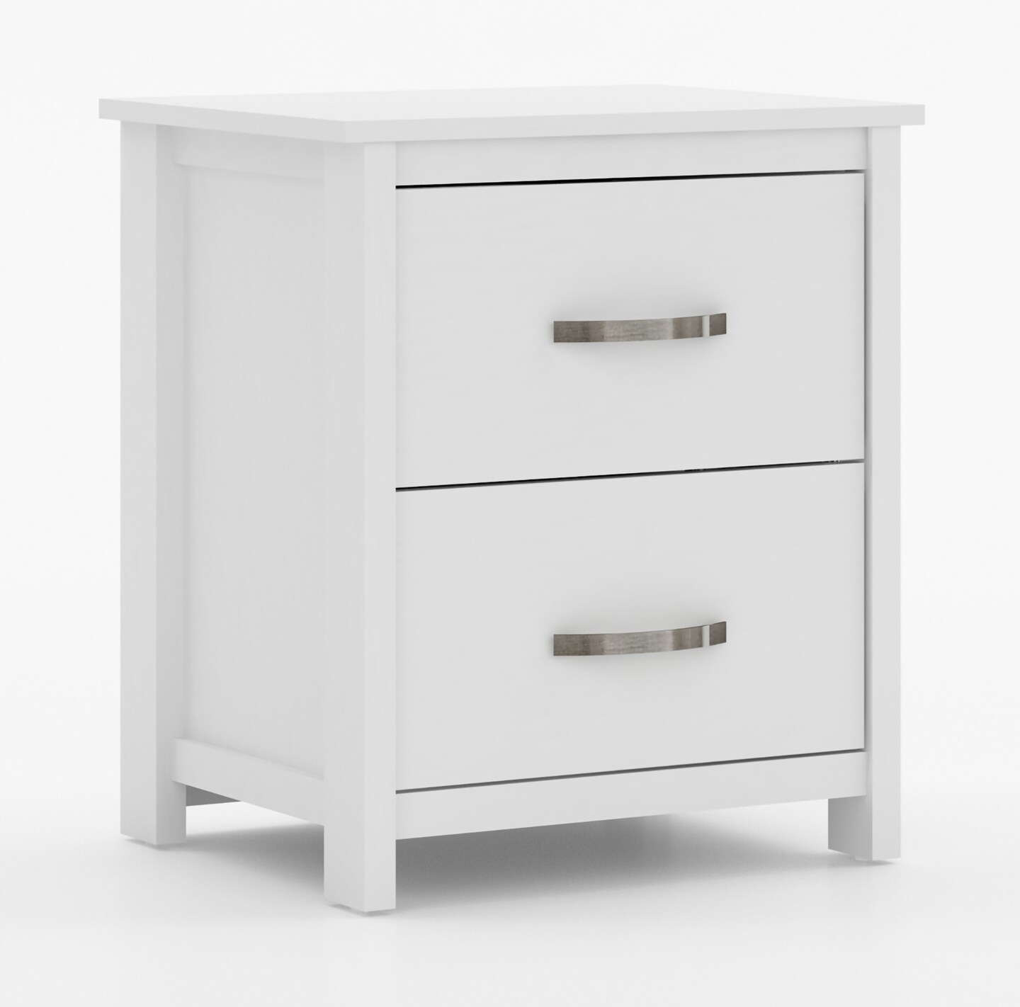 Layton 2-Drawer Matte White Nightstand (21.9" x 15.7" x 19.1")