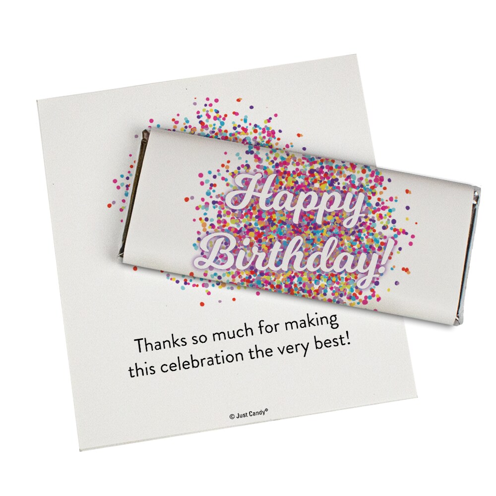 Happy Birthday Candy Party Favors Wrapped Hershey&#x27;s Chocolate Bars or Wrappers Only by Just Candy