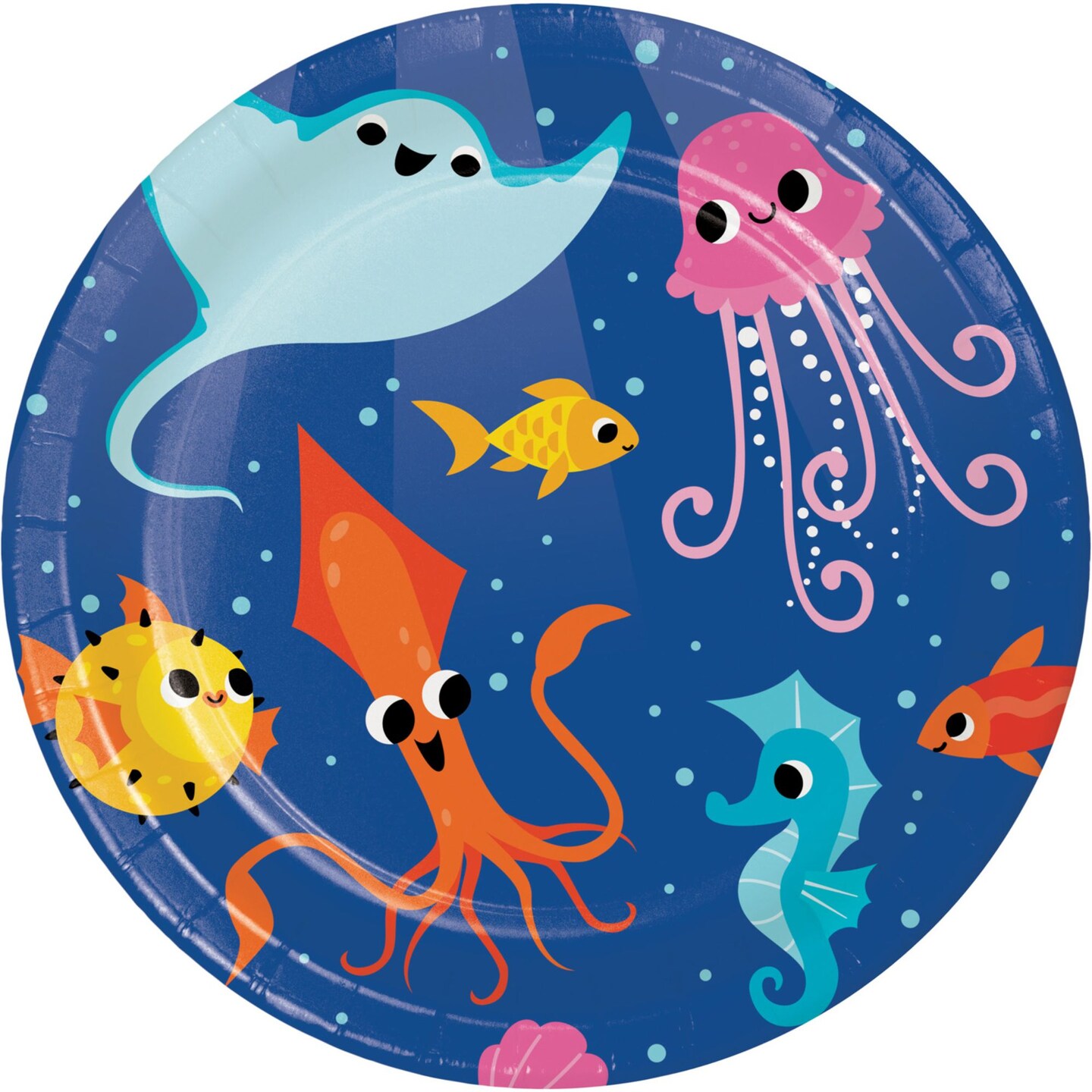 Party Central Disposable Ocean Celebration Paper Party Luncheon Plates - 7" - Club Pack of 96