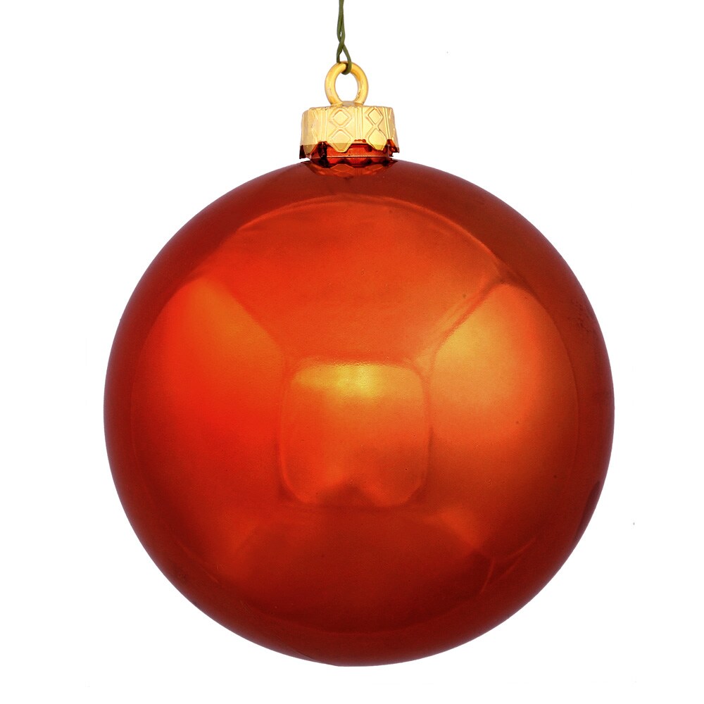 Northlight Shiny Burnt Orange Shatterproof Christmas Ball Ornament 8" (200mm)