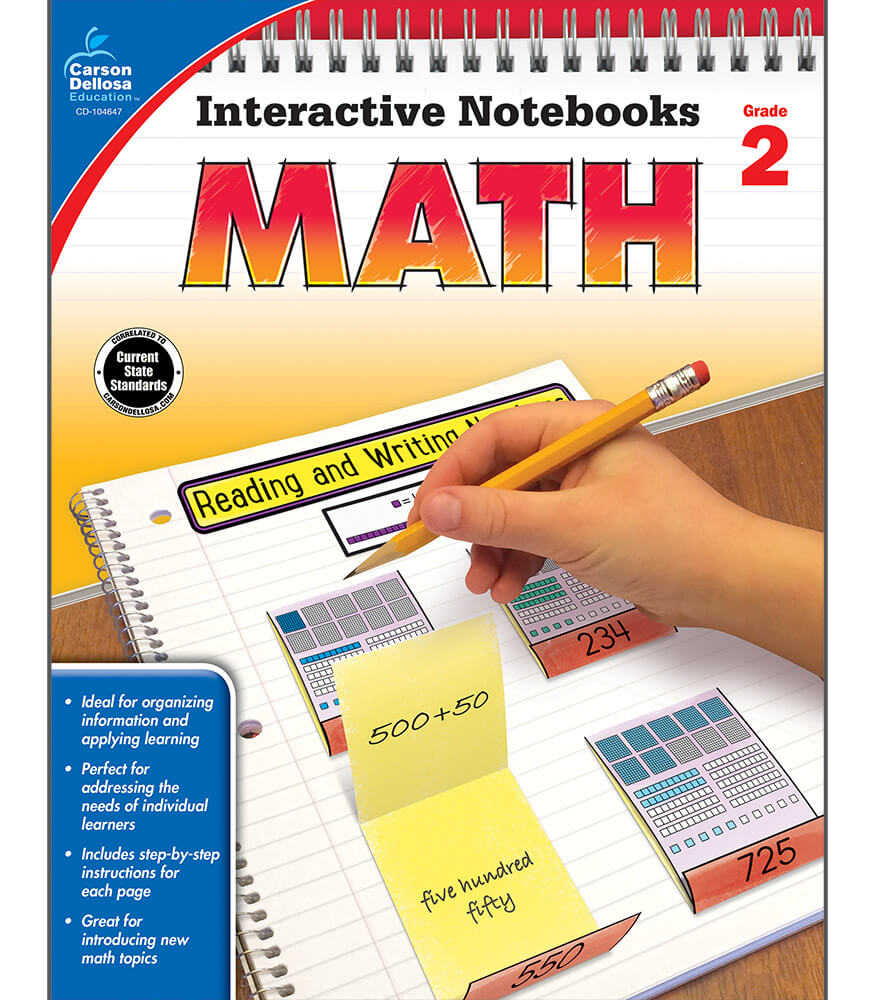 Carson Dellosa | Math Interactive Notebook | 2nd Grade, 96pgs