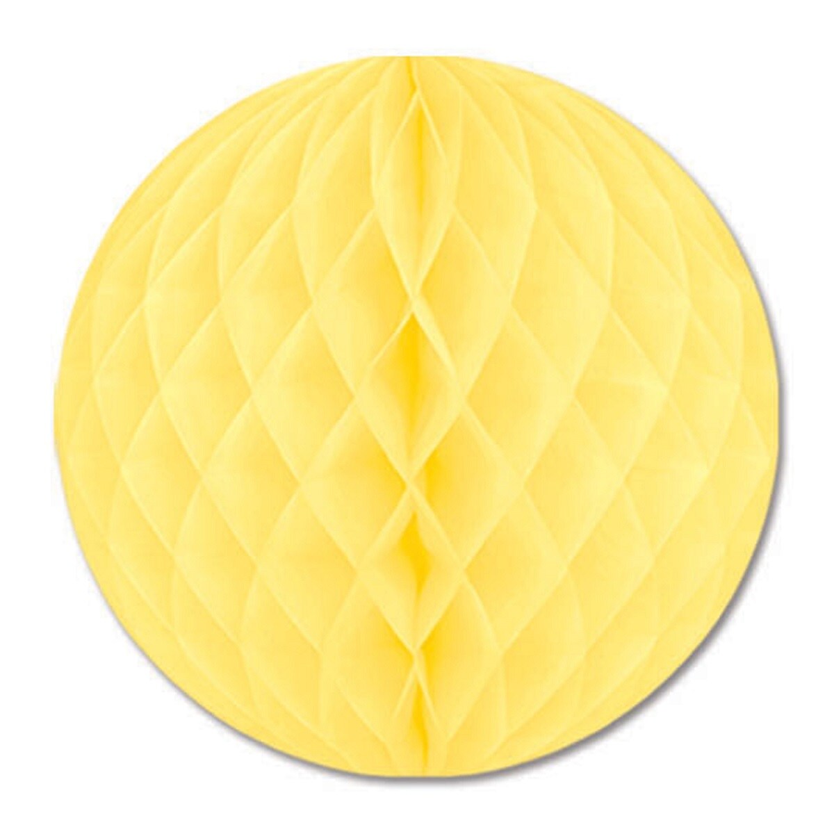 Beistle Club Pack of 24 Yellow Honeycomb Hanging Tissue Ball Decorations 12"