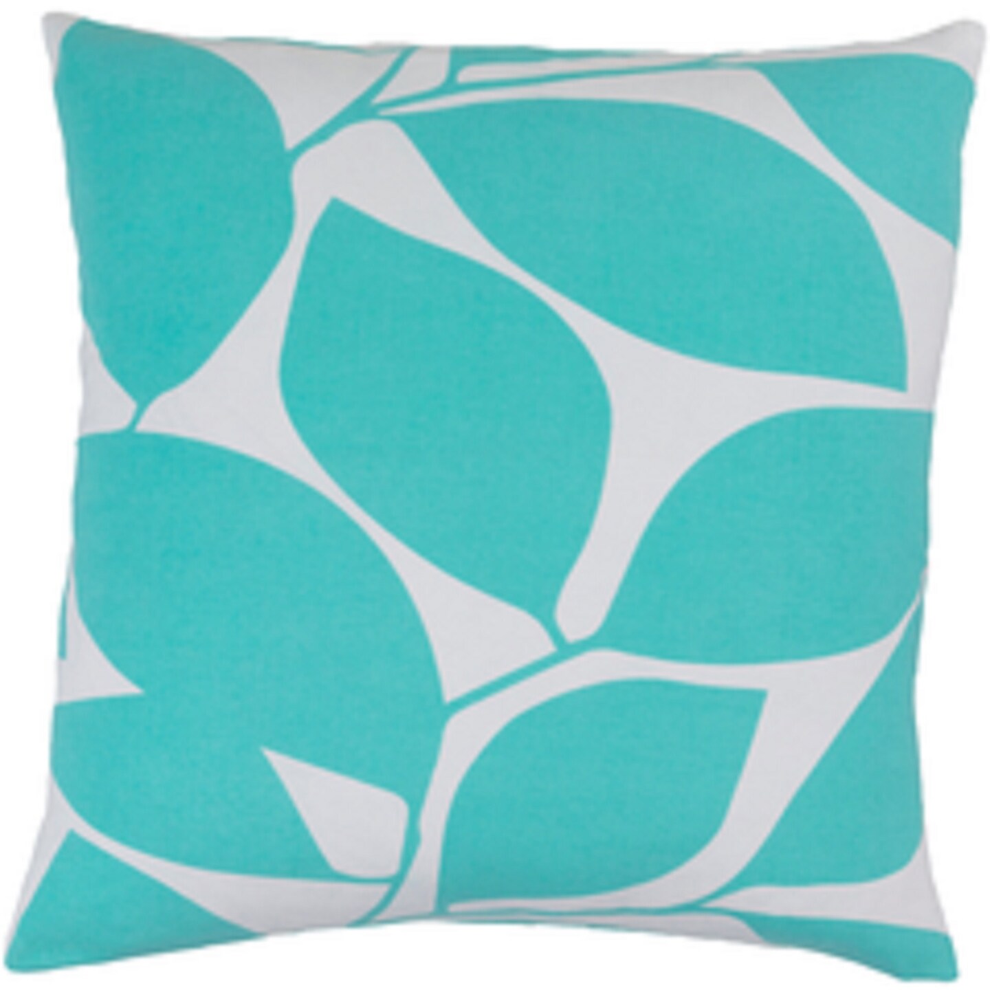 Diva At Home 18" Lavish Leaves Mint Green and White Decorative Throw Pillow - Polyester Filled