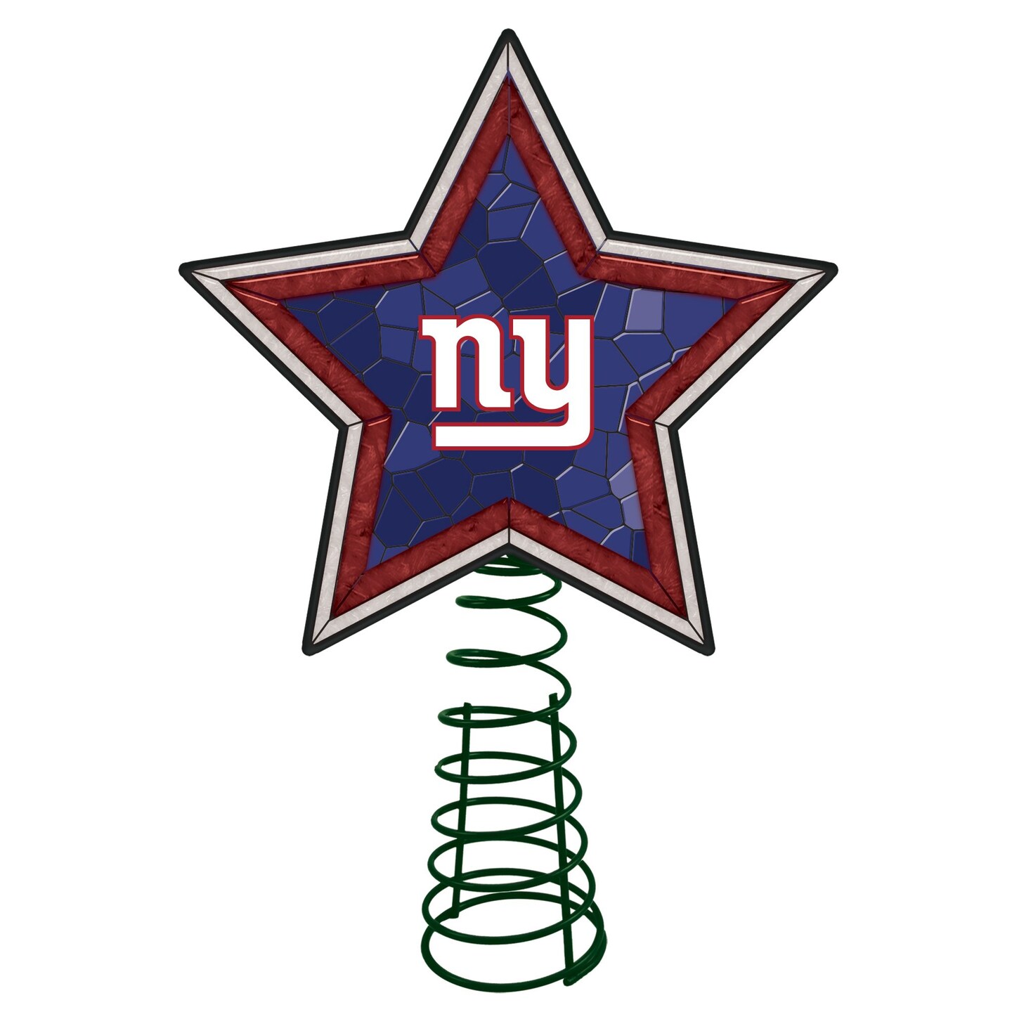 The Memory Company 10" Lighted Purple and Red Star NFL New York Giants Christmas Tree Topper