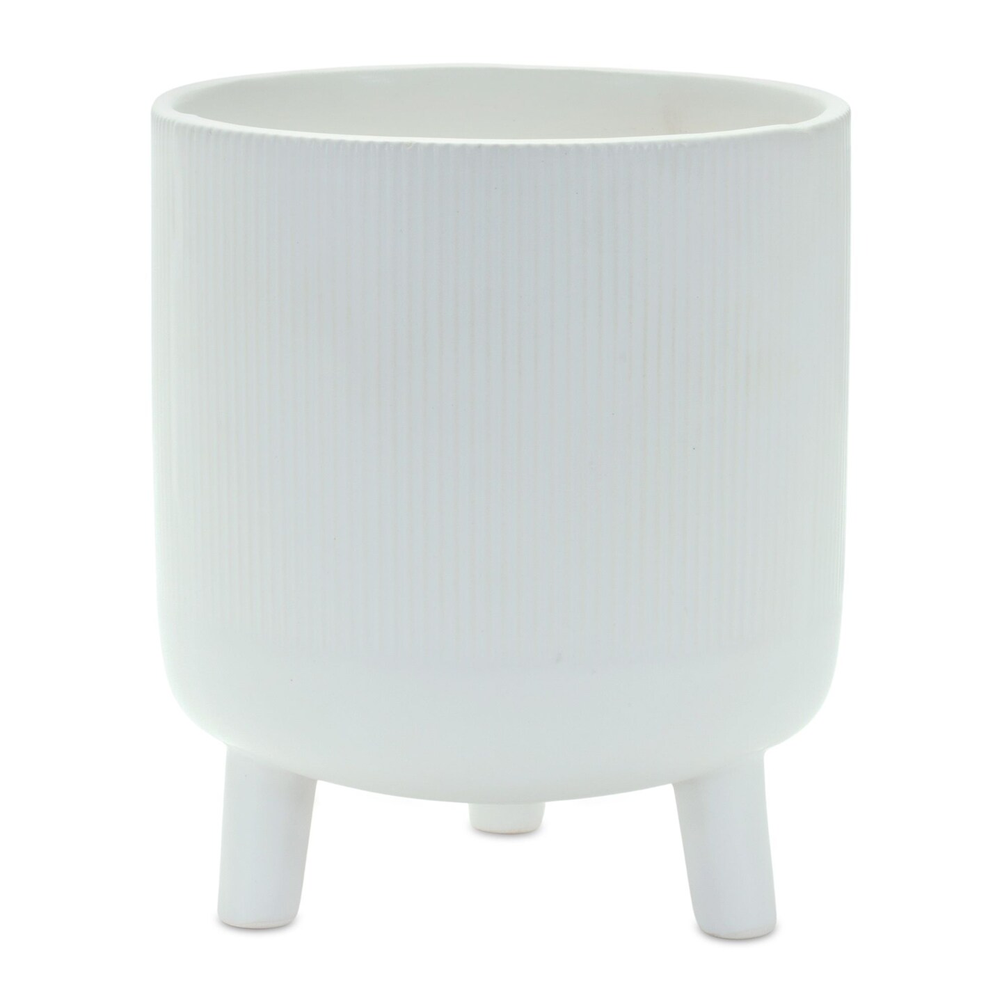 Melrose 7&#x22; White Solid Glazed Pot with Legs