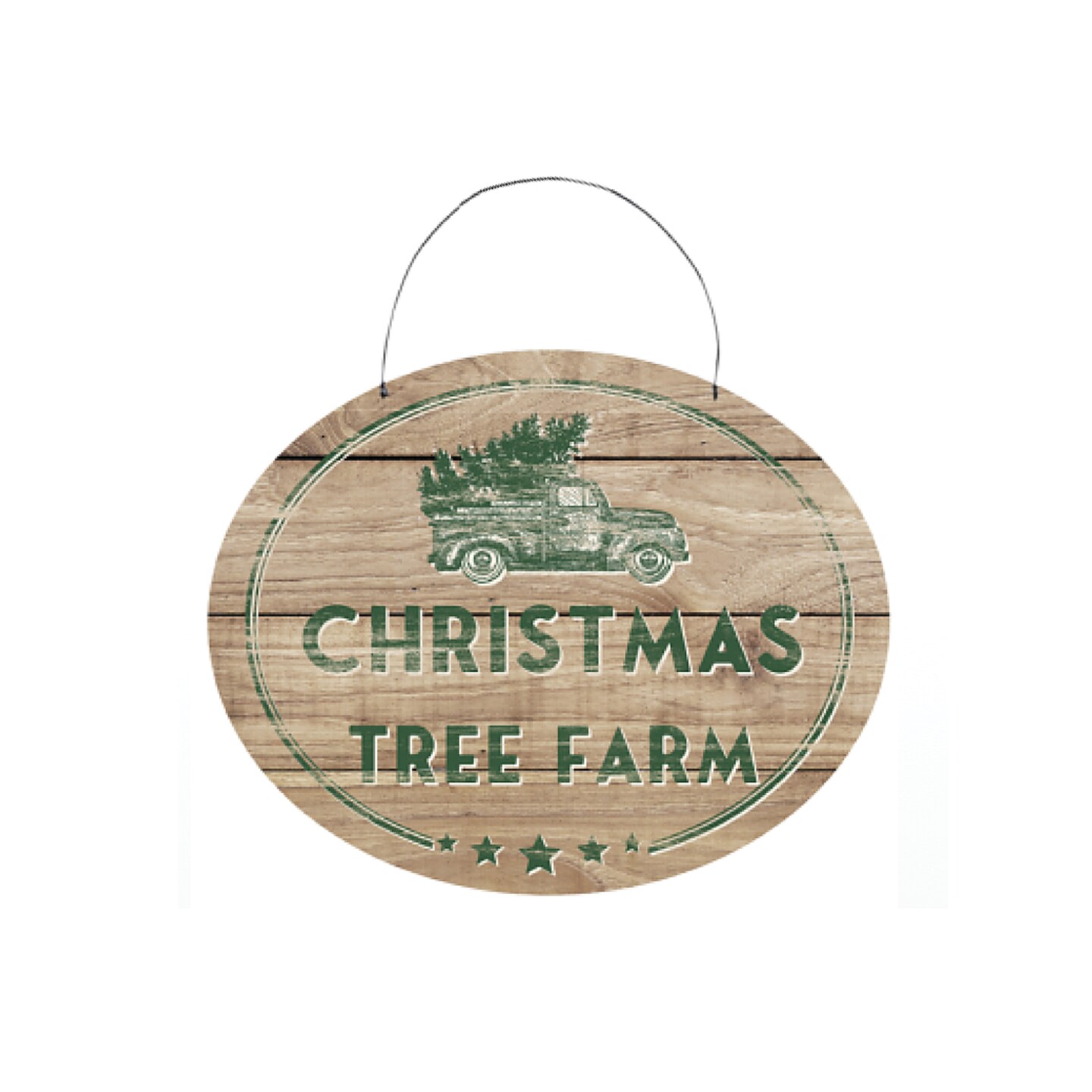 Melrose 10&#x22; Car &#x22;Christmas Tree Farm&#x22; Round Wall Sign