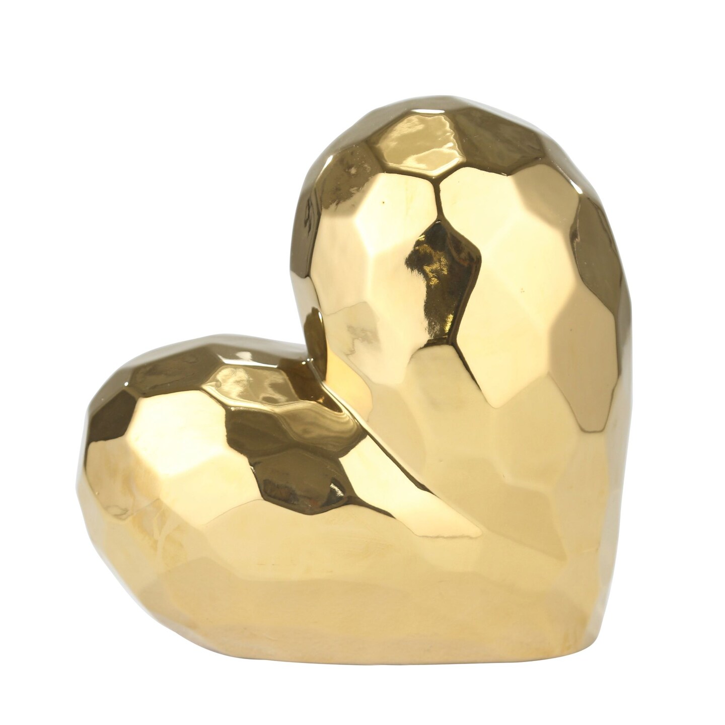 Kingston Living Glossy Finish Heart Shaped Tabletop Decoration - 7.75" - Gold