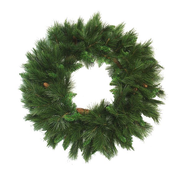 Northlight Mixed White Valley Pine with Pine Cones Artificial Christmas Wreath - 48&#x22; - Unlit