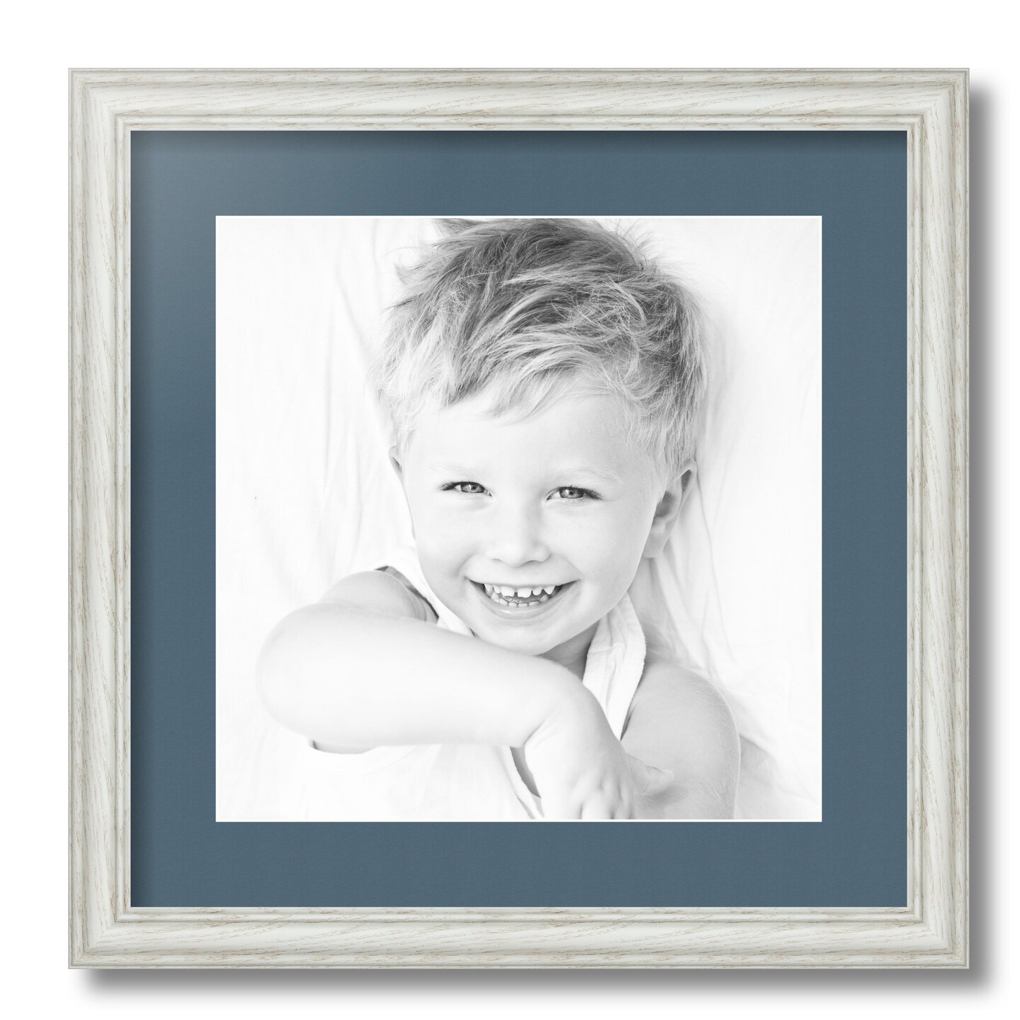 ArtToFrames 16x16" Matted Picture Frame with 12x12" Single Mat Photo Opening Framed in 1.25" White and 2" Mat (FWM-4098-16x16)