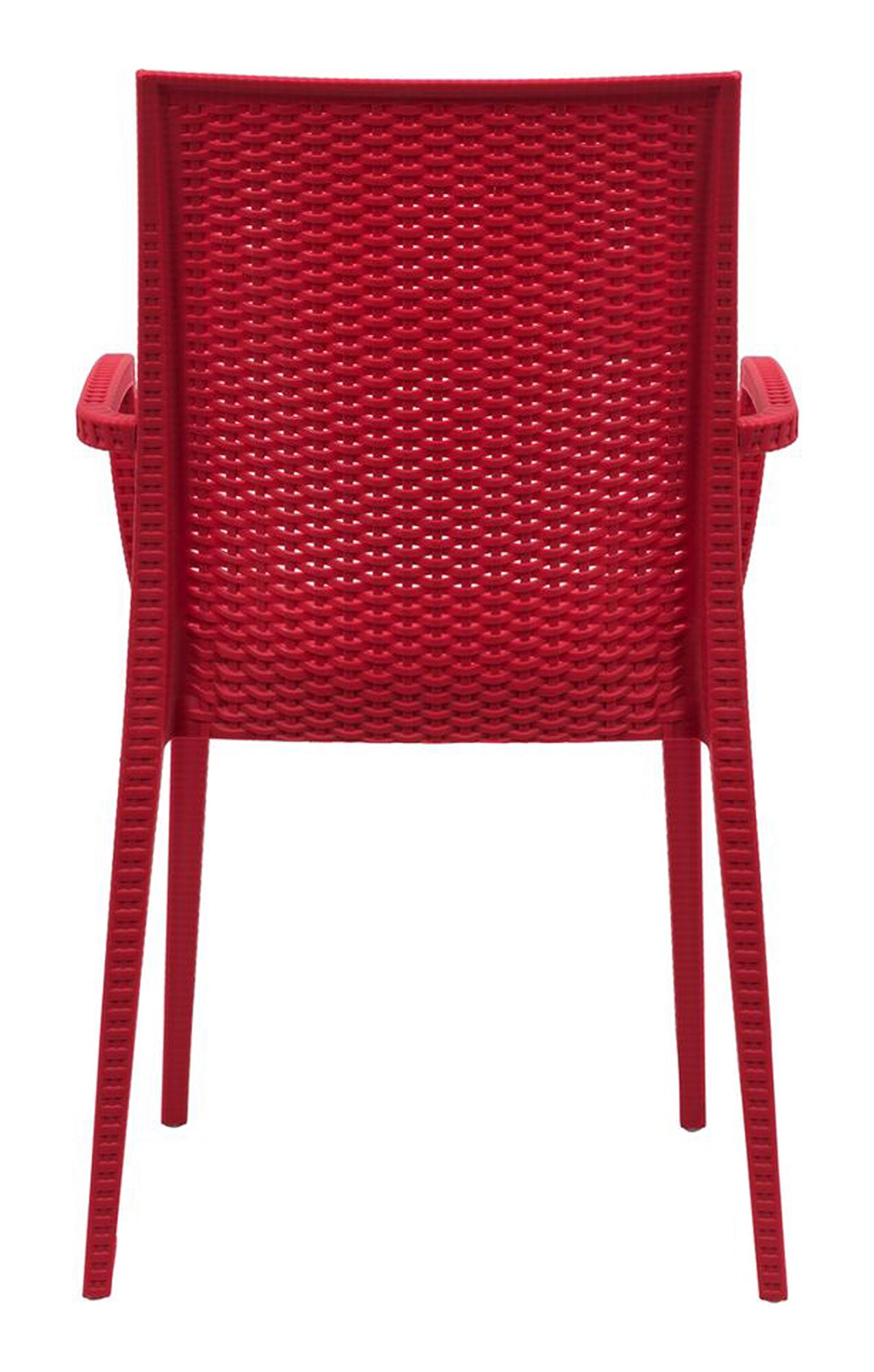 LeisureMod Weave Mace Indoor/Outdoor Chair (With Arms), Set of 2
