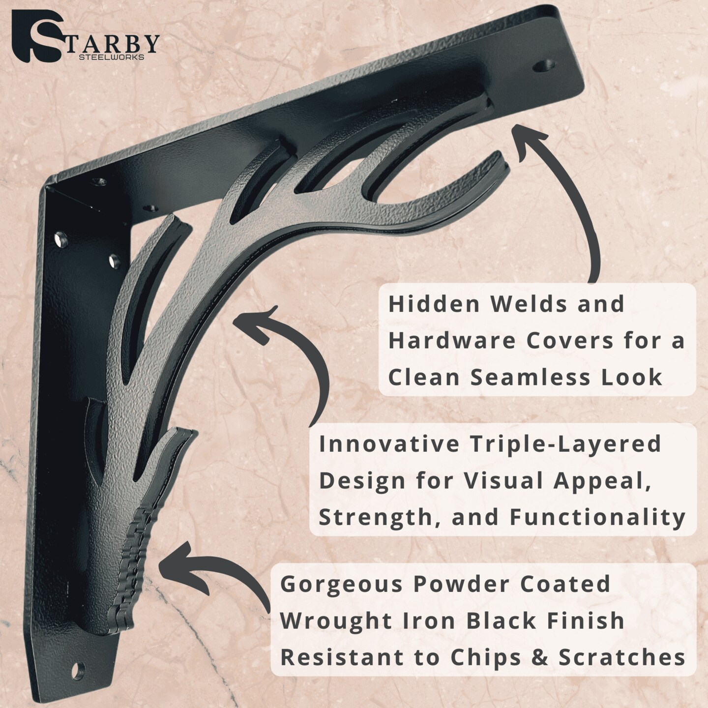 Starby Decorative Heavy Duty Steel Brackets