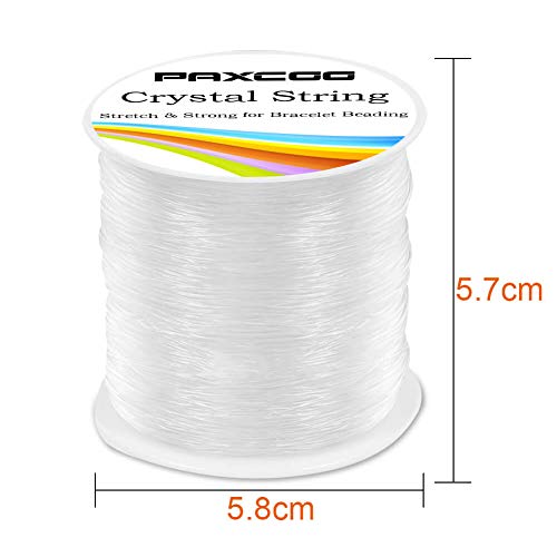 Paxcoo 0.8mm Elastic String, Stretchy Bracelet String Crystal String Bead  Cord for Bracelet, Beading and Jewelry Making (120m)