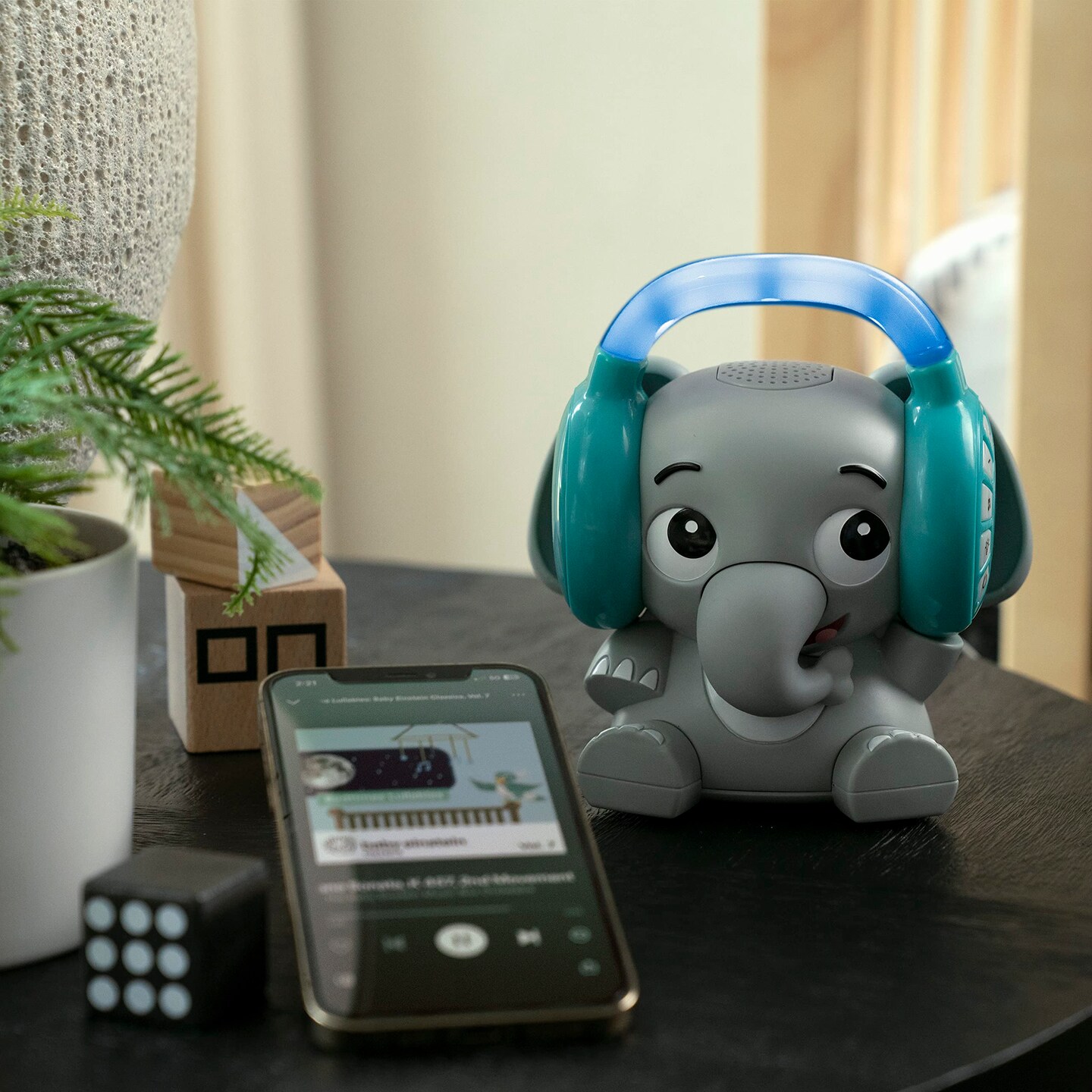 Earl The Elephant Bluetooth Soother Sound Machine with Music Streaming and Night Light for Infants and Toddlers