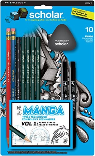Manga Drawing Set - 10-Piece Scholar Kit for Artists