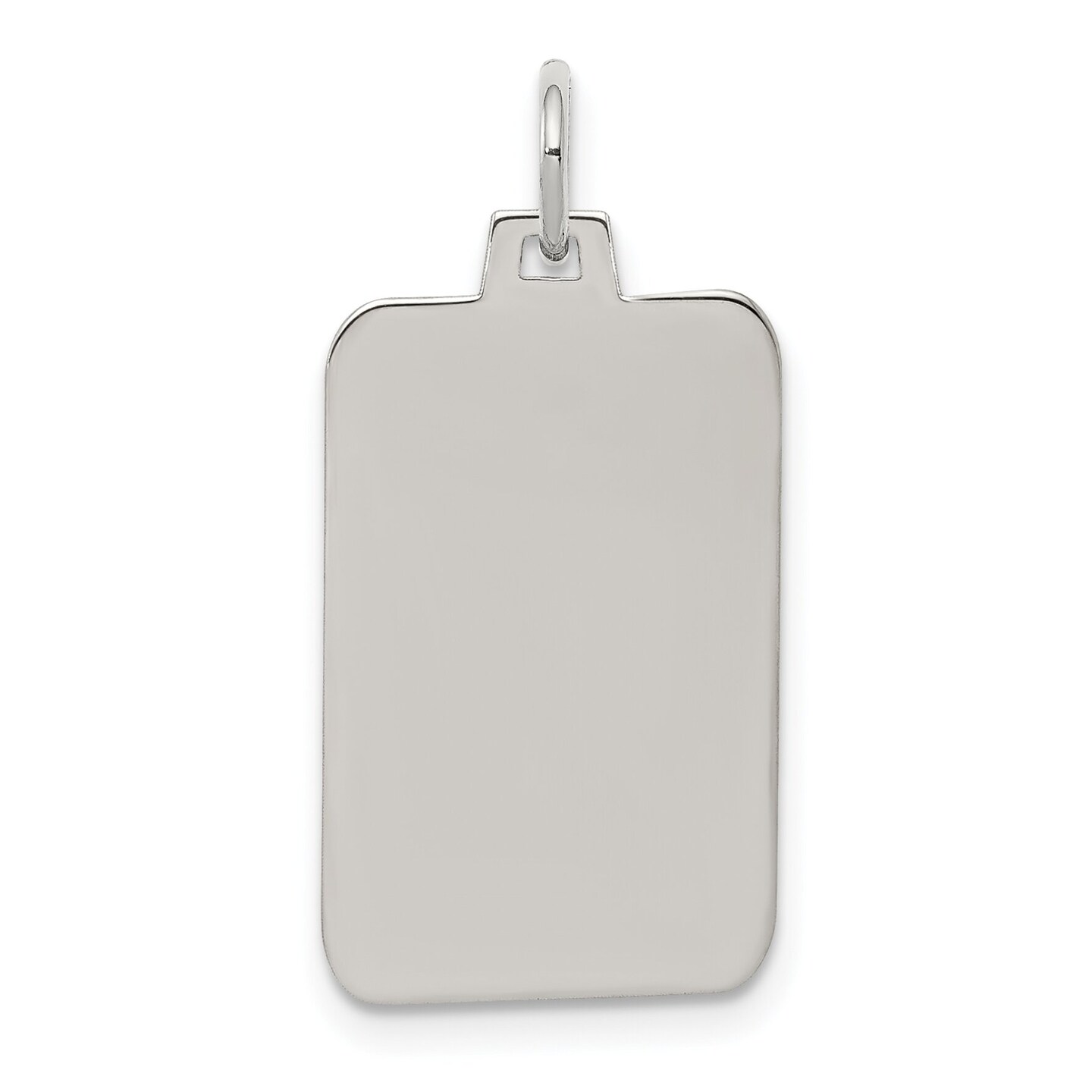 Sterling Silver Disc Rectangle Charm 0.018&#x22; 12.3mm Jewerly 22mm x 12mm