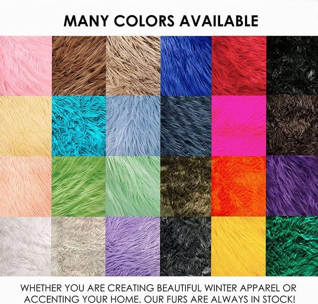 FabricLA | Faux Fur Fabric Square | 4" X 4" Inch Wide Pre-Cut Shaggy | Fake Fur Fabric | DIY, Craft Fur Decoration, Fashion Accessory, Hobby | 2 White & 2 Black Pack