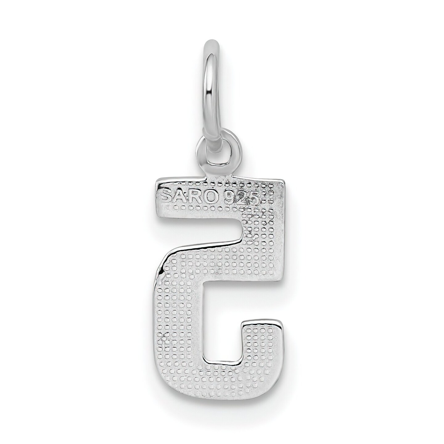 Sterling Silver Small #5 Charm Number Pendant Jewelry 20mm x 7mm