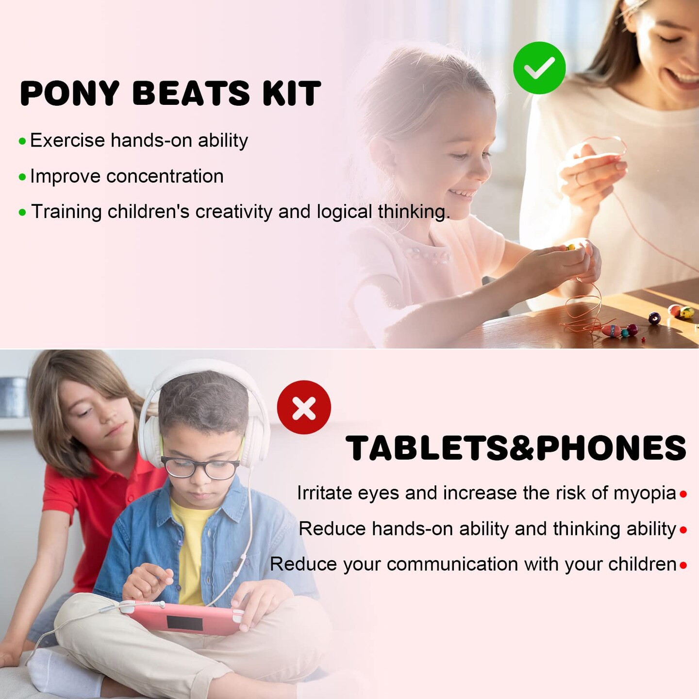 Bracelet Making Kit, Beads for Bracelets Making Pony Beads Polymer Clay Beads Smile Face Beads Letter Beads for Jewelry Making, DIY Arts and Crafts Gifts for Girls Age 6 7 8 9 10-12