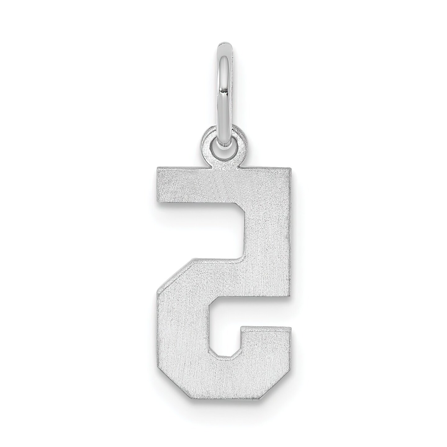 Sterling Silver Small Polished Number 5 Charm Pendant Jewerly 20mm x 4mm
