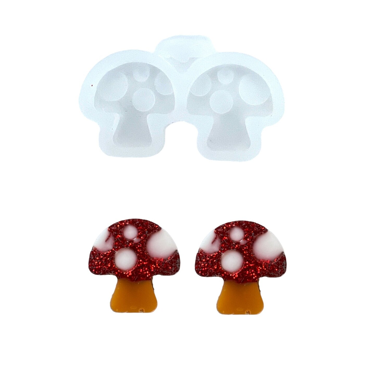 Mini Mushroom Resin Rockers Exclusive Stud Earring Mold for UV and Epoxy Resin