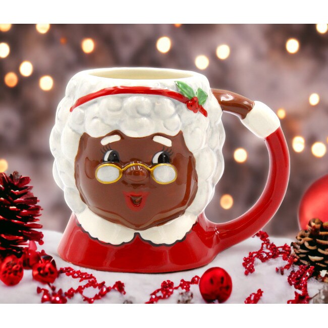 kevinsgiftshoppe Ceramic African American Santa Sugar And Creamer