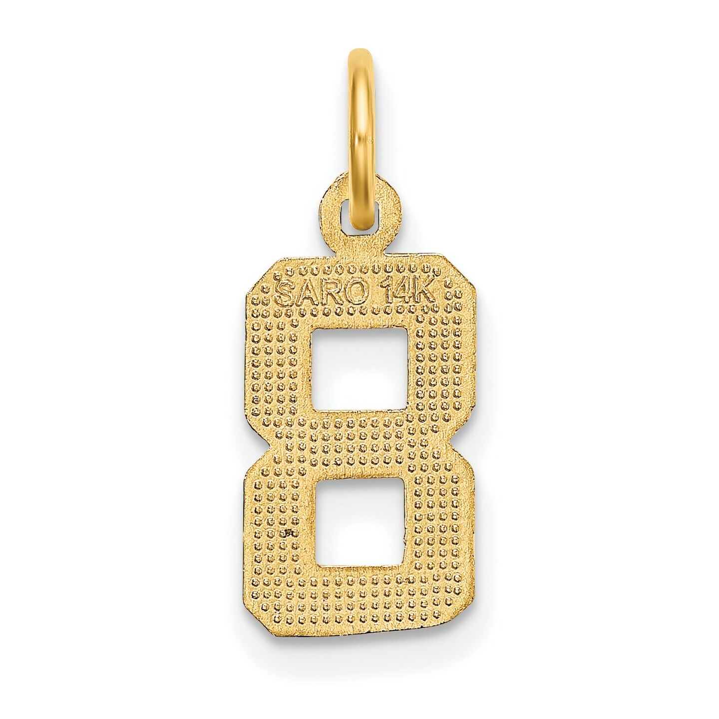 14K Gold Small Number 8 Charm Pendant FindingKing Jewerly 20mm x 7mm