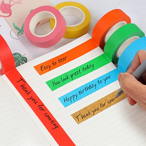 12PCS Colored Masking Tape Kids Art Supplies DIY Craft Tape Colored Tape Rolls 1.7cm x 12m (2/3 In x 13 Yards)