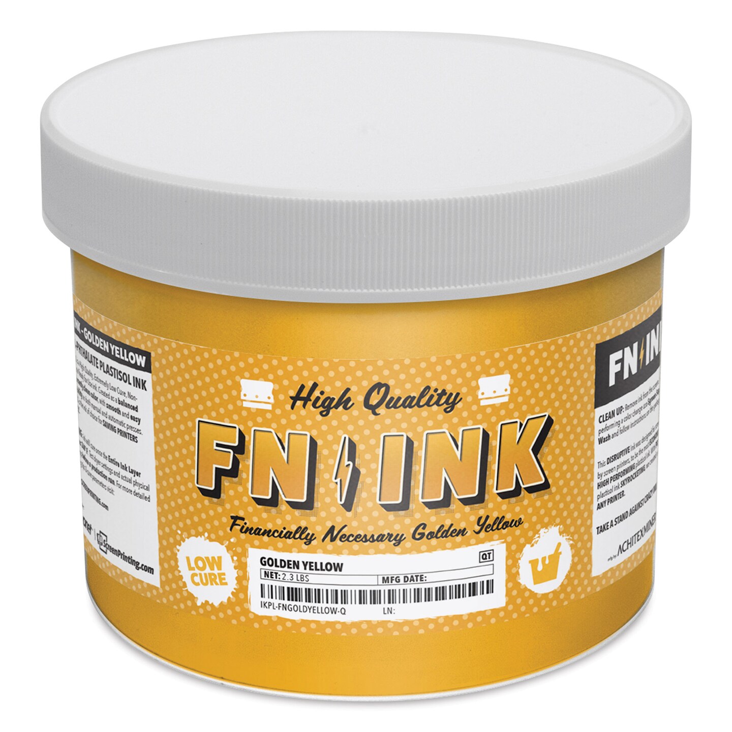 FN Ink Plastisol Screen Printing Ink - Golden Yellow, Quart