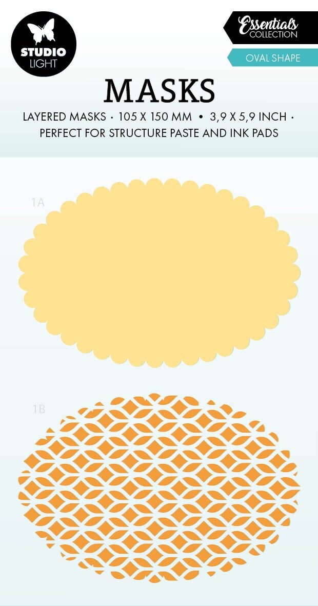 Studio Light Essentials 5.9&#x22;X8.25&#x22; Stencil-Nr. 250, Oval Shape
