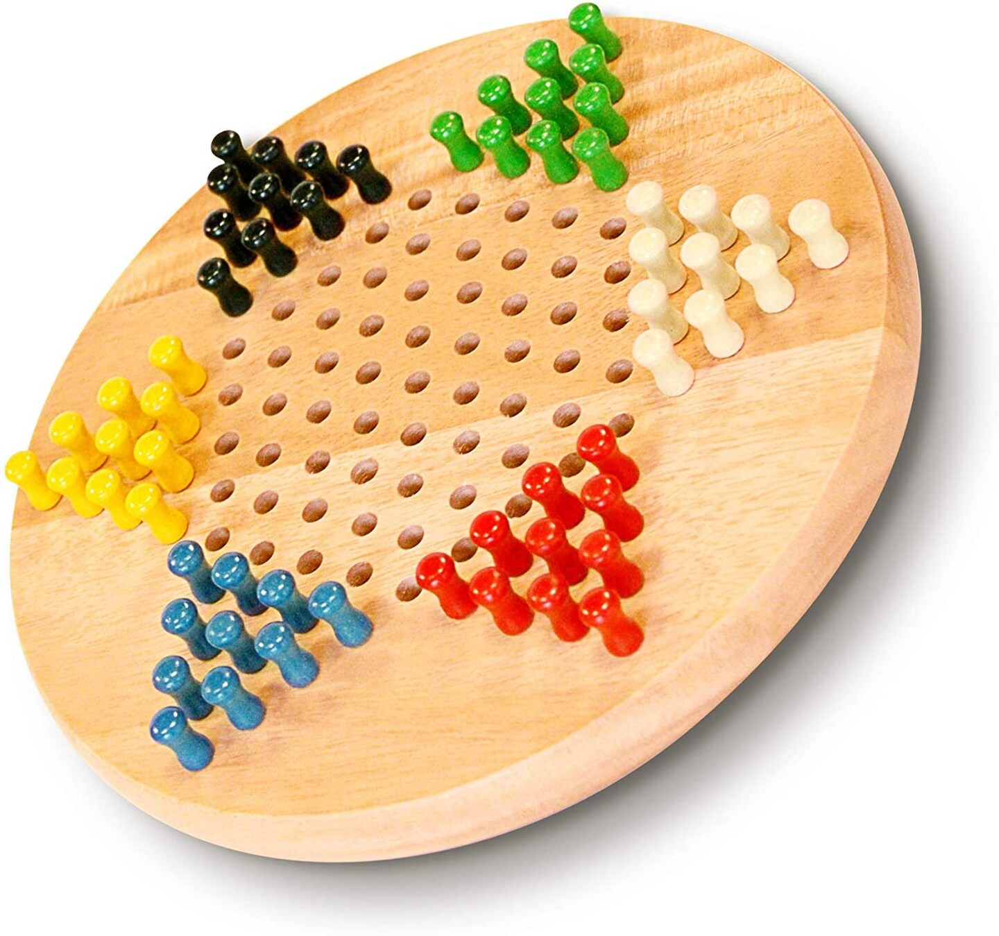 WE Games Chinese Checkers with Pegs - Solid Wood Travel Size - 7 in.