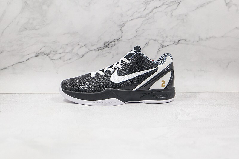 Kobe 6 Protro Mamba Forever Black White-Metallic Gold