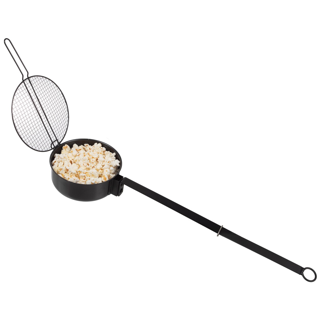 Campfire Popcorn Popper Black Old Fashioned Outdoor Popcorn Maker 27.5 Inch