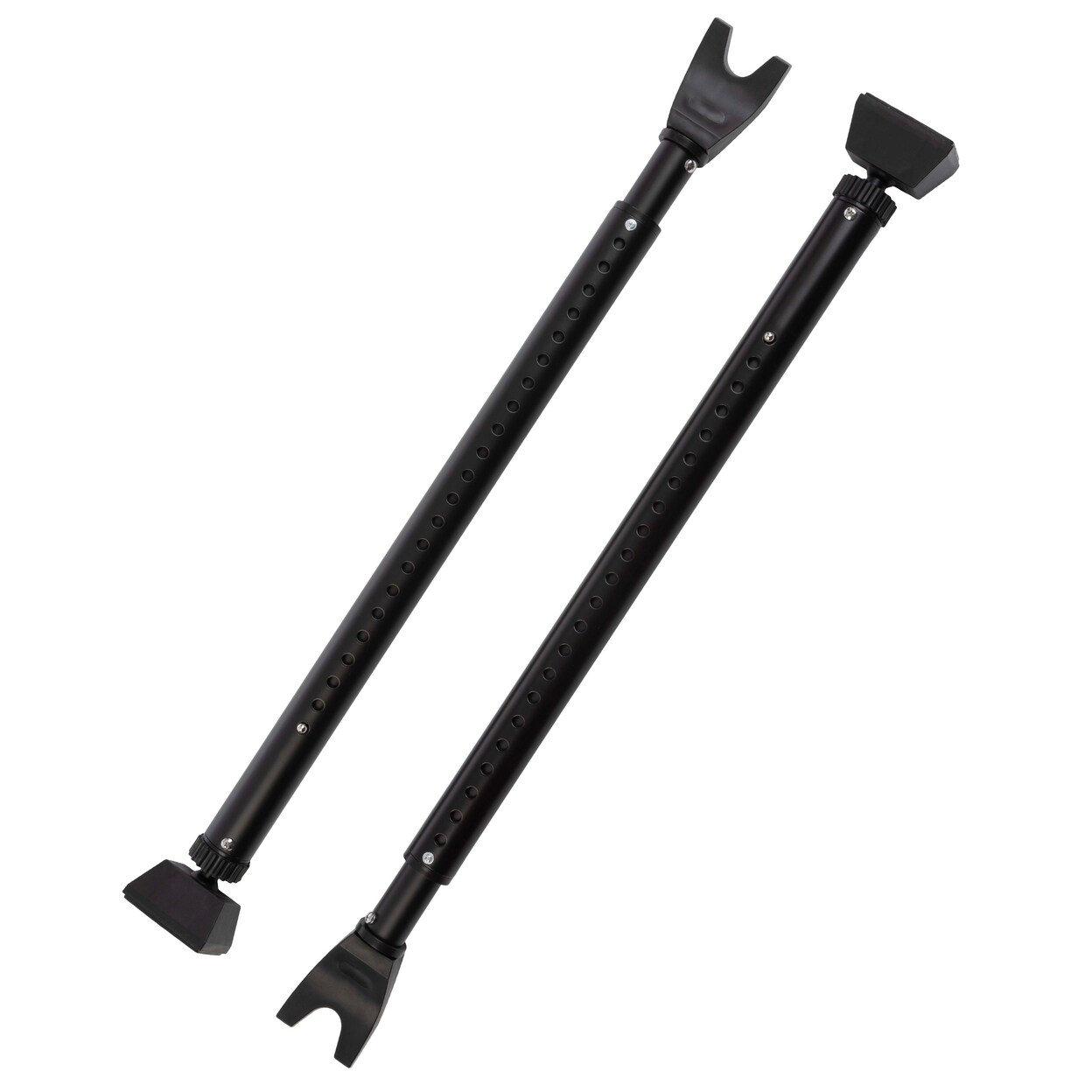 Stalwart 2-In-1 Adjustable Door Security Bars Black 2-Pack 29 To 44 Inches