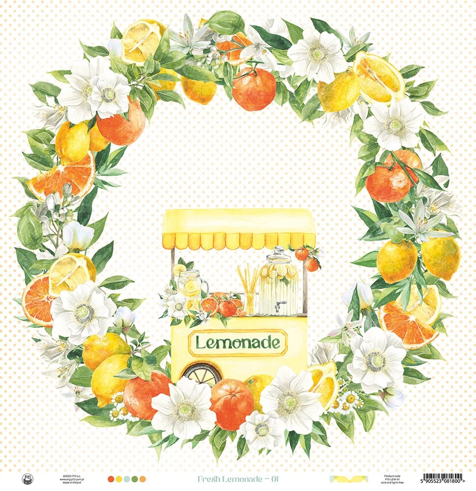 Fresh Lemonade Double-Sided Cardstock 12&#x22;X12&#x22;