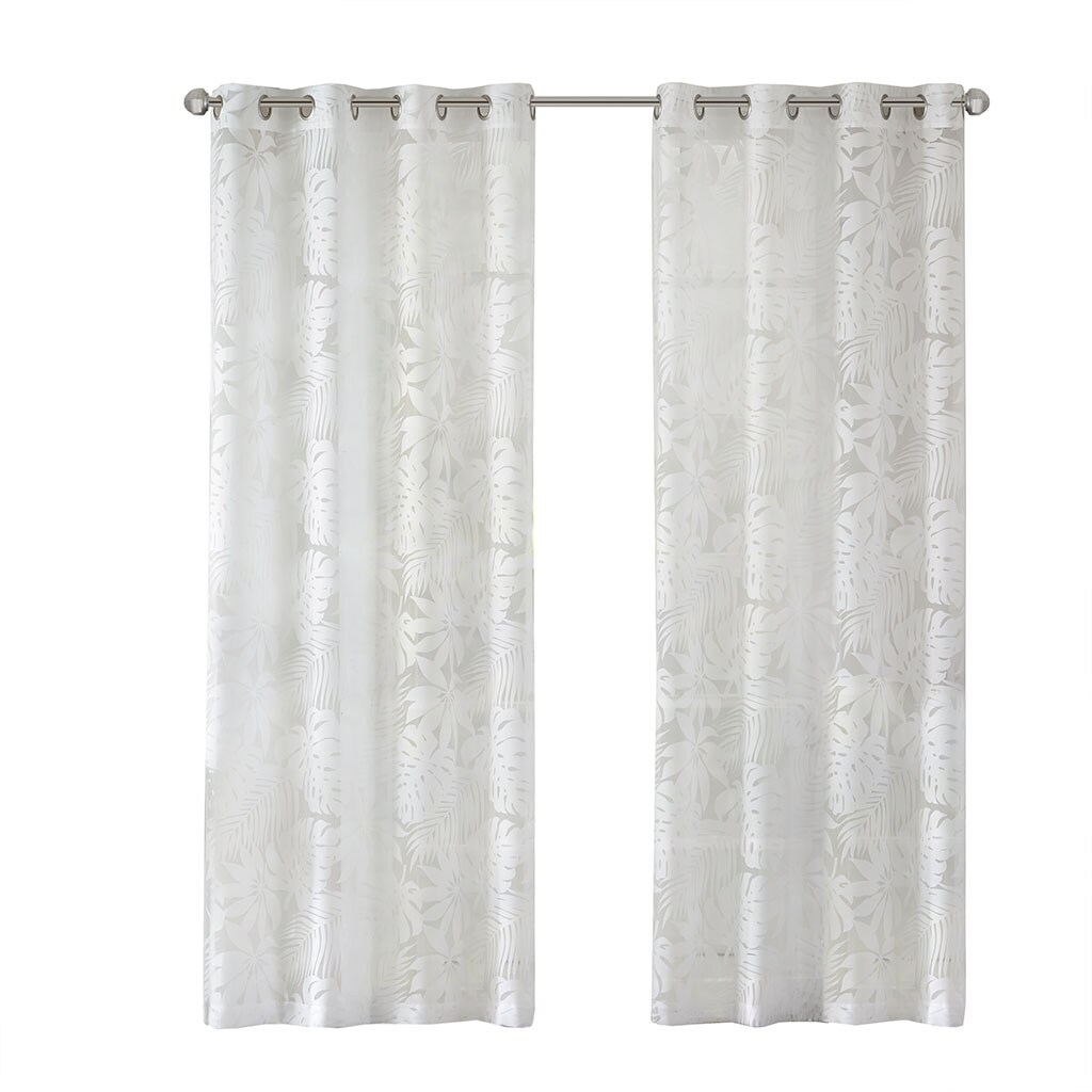 Gracie Mills Zephyr Costal Lightweight Burnout Sheer Window Curtain - Grace-8582