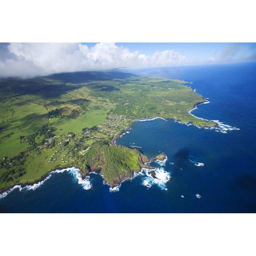 Posterazzi USA  Hawaii  Maui  Aerial view of town; Hana Poster Print