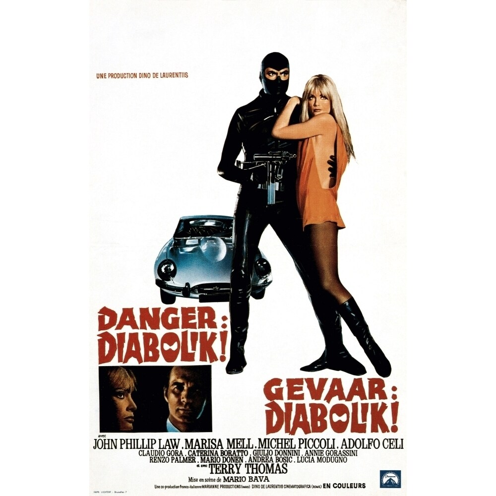 Posterazzi Danger: Diabolik!  John Phillip Law Marisa Mell 1968 Movie Poster Masterprint